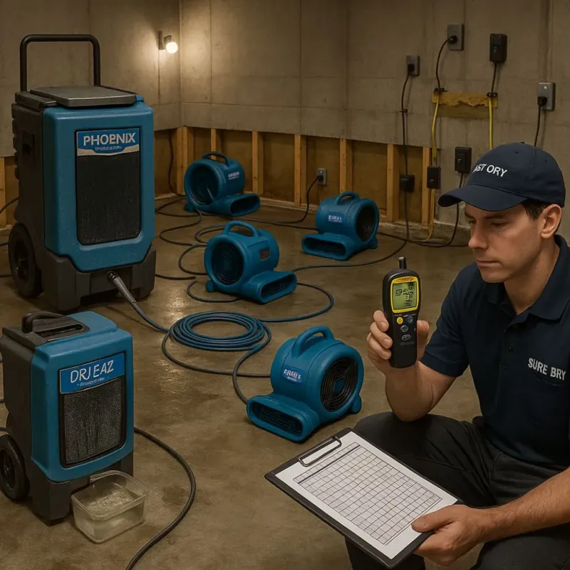 Structural Drying and Dehumidification process in Lenoir, NC